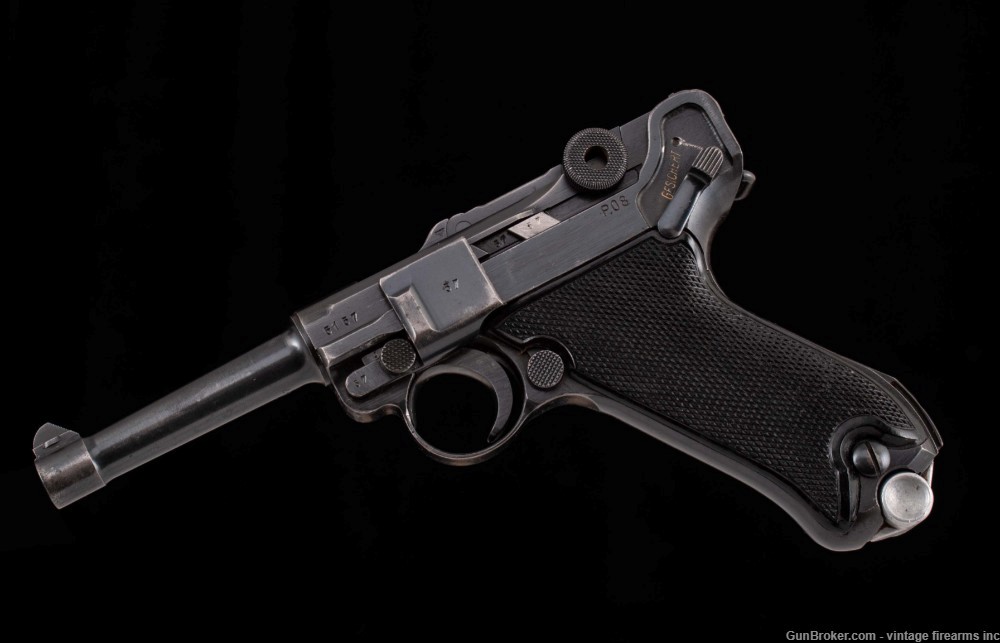 Mauser P.08 Black Widow 9mm - 1942, MATCHING NUMBERS-img-0