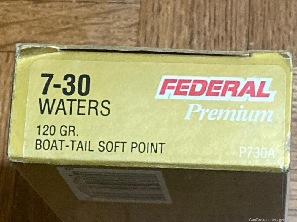 7-30 Waters Federal Premium 120 gr BTSP Rifle Ammo 20rds P730A-img-1