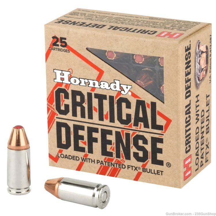 Hornady Critical Defense 9mm 115 grain FTX brass case-img-0