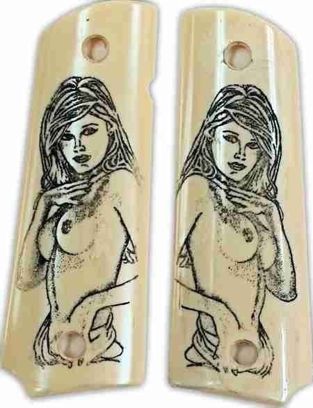 Colt 1911 or Colt Commander Grips with Naked Lady-img-0