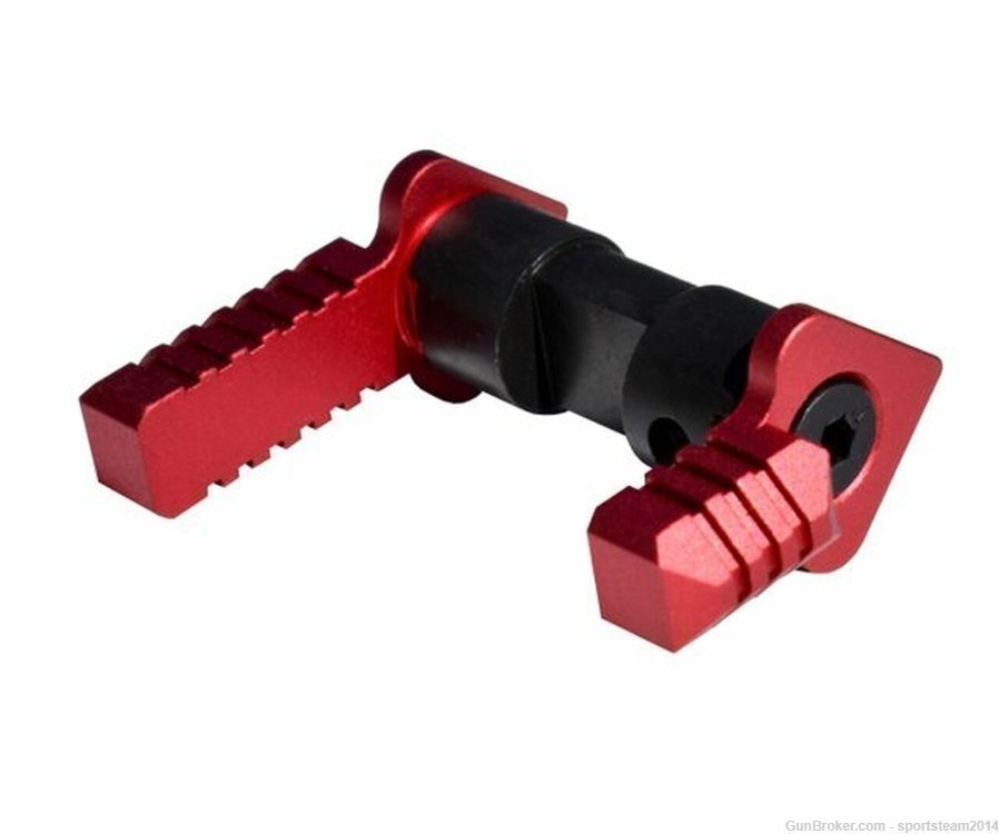 AR15/308 AMBIDEXTROUS SAFETY SELECTOR SWITCH, STEEL AND ALUMINUM - RED-img-2