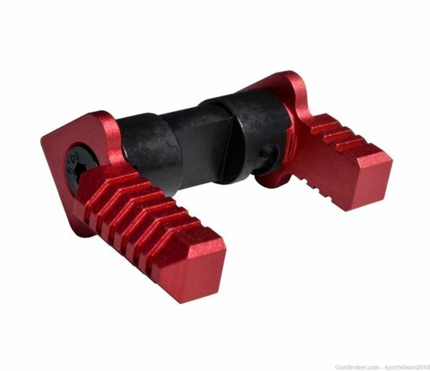 AR15/308 AMBIDEXTROUS SAFETY SELECTOR SWITCH, STEEL AND ALUMINUM - RED-img-0