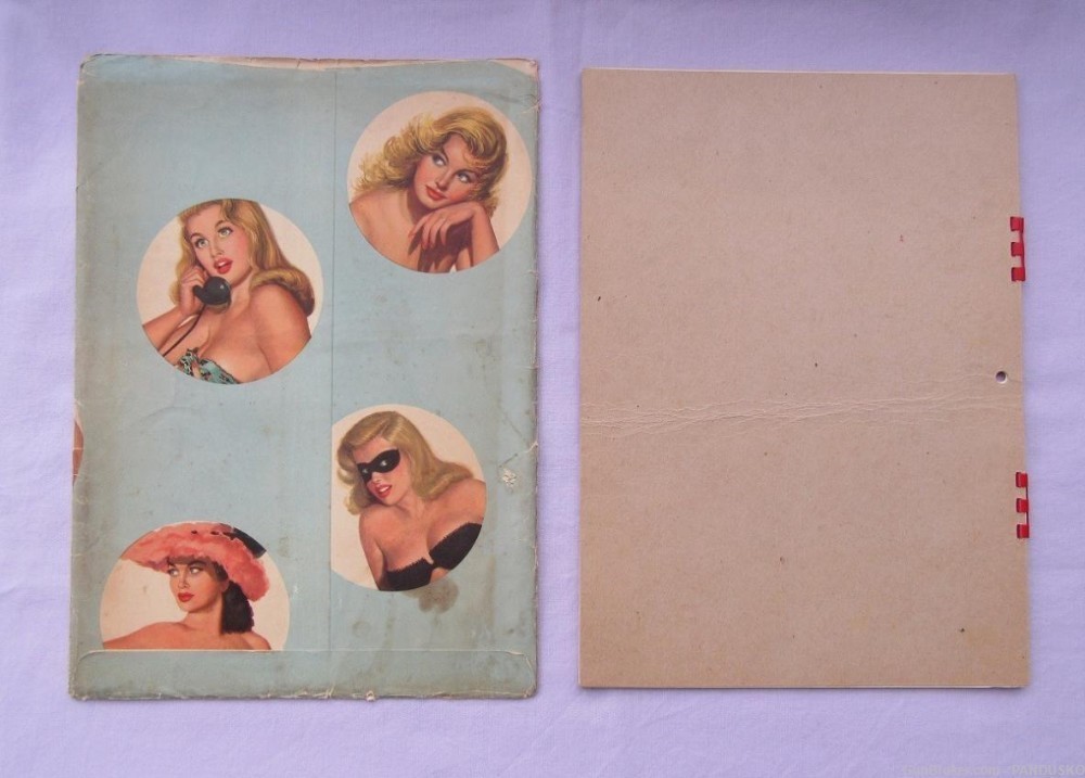 ESQUIRE CALENDAR 1950 Original Pin-Up Girls Artwork Al Moore Like Vargas-img-1