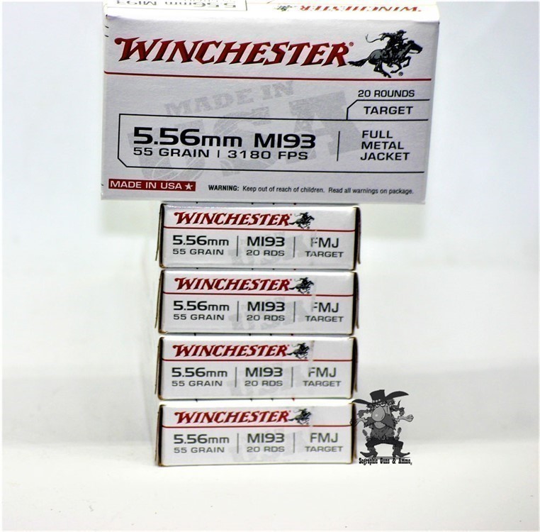 5.56 Winchester M193 556 FMJ 55 Grain 100 RDS NATO M193 100 Rounds-img-3