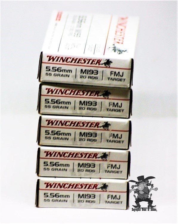 5.56 Winchester M193 556 FMJ 55 Grain 100 RDS NATO M193 100 Rounds-img-2