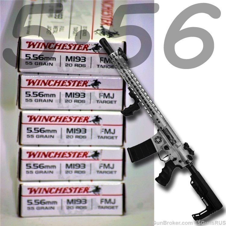 5.56 Winchester M193 556 FMJ 55 Grain 100 RDS NATO M193 100 Rounds-img-4