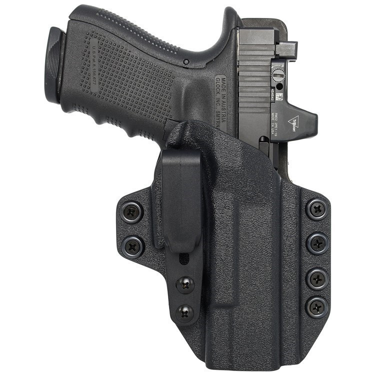 Tuckable IWB KYDEX/Leather Hybrid Holster fits: Glock G17 G19 G19X G26 G45 -img-0