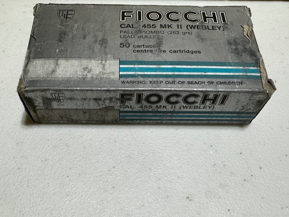 50 rounds of Fiocchi 455 Mk II Webley 262 grain lead ammo-img-1