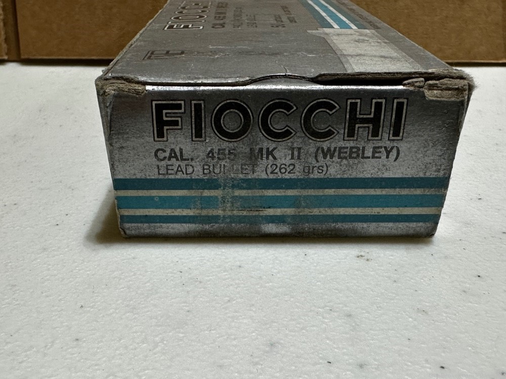 50 rounds of Fiocchi 455 Mk II Webley 262 grain lead ammo-img-0