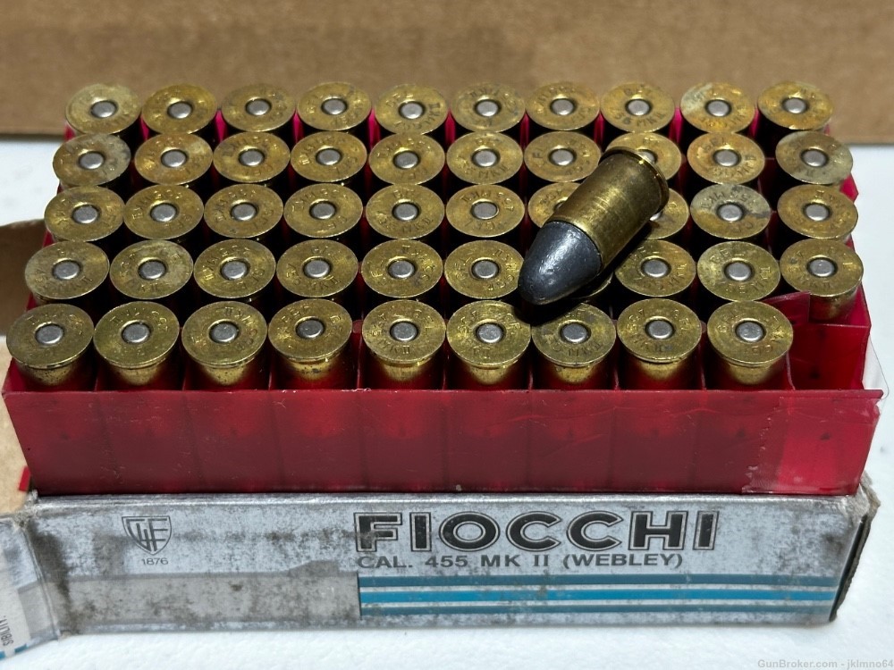 50 rounds of Fiocchi 455 Mk II Webley 262 grain lead ammo-img-4
