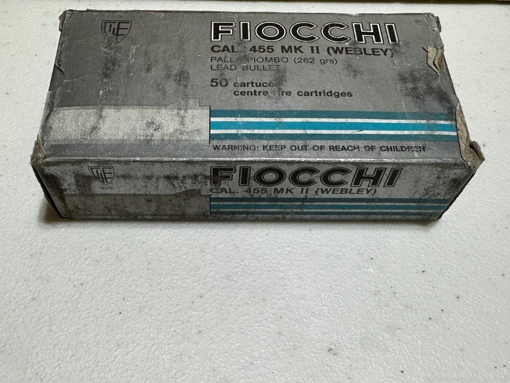 50 rounds of Fiocchi 455 Mk II Webley 262 grain lead ammo-img-2