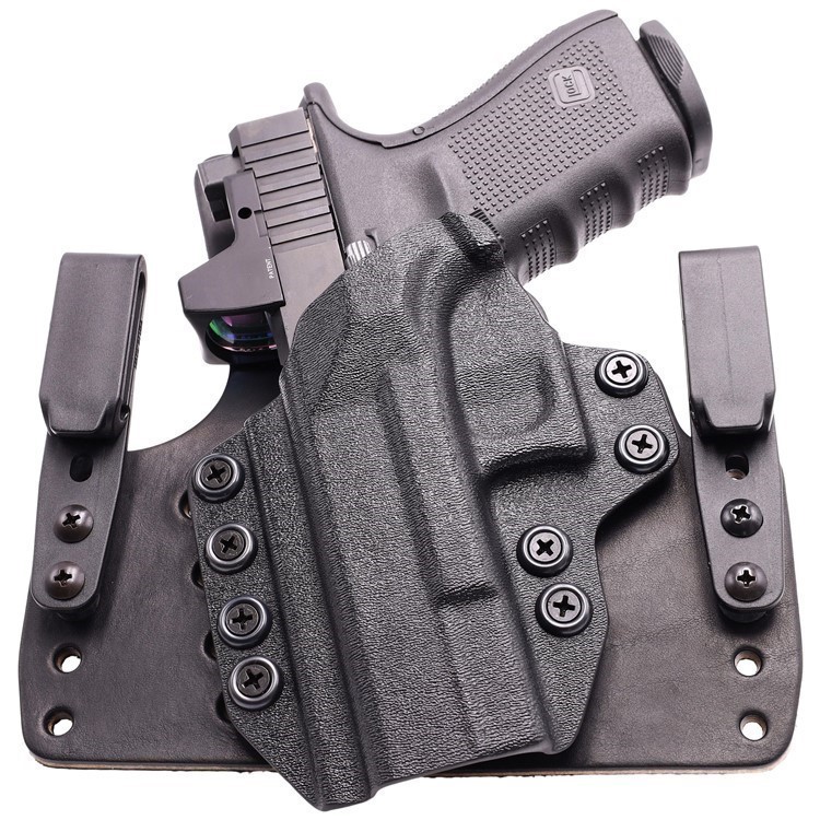 Tuckable IWB KYDEX/Leather Wide Hybrid Holster fits: Glock G20 G21 Right Ha-img-1