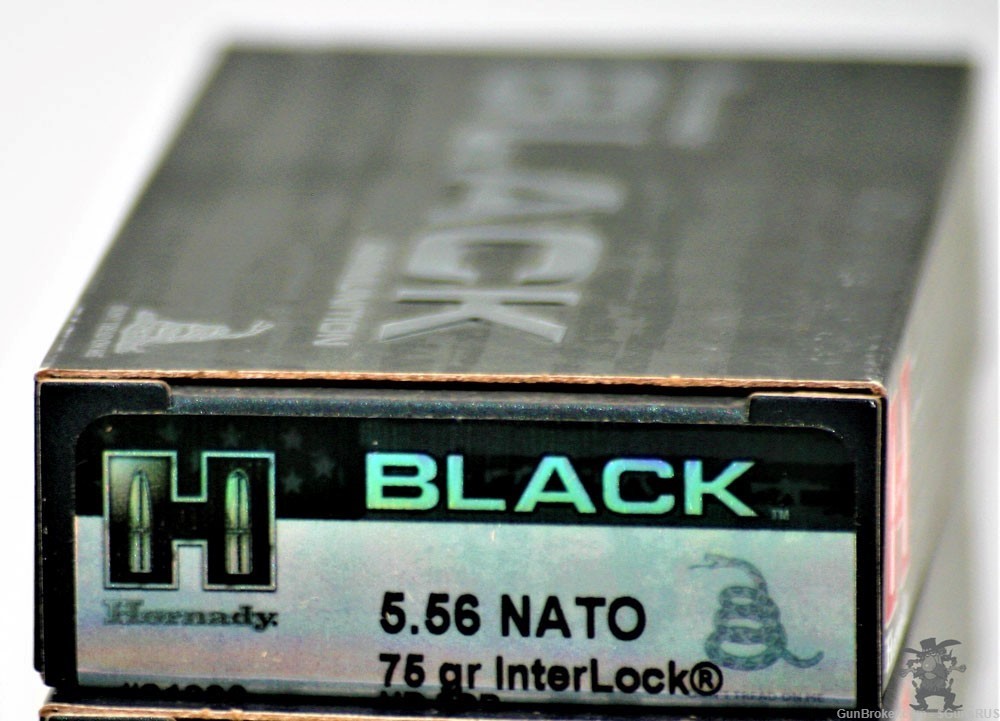 5.56 Hornady® BLACK 5.56 75GR INTERLOCK HD SBR ammo 20 Rounds -img-1
