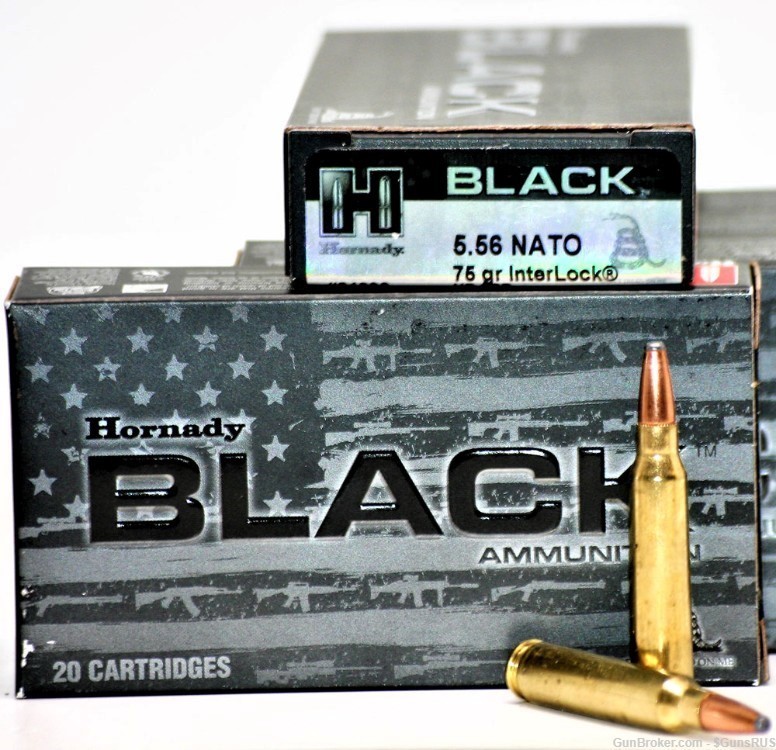 5.56 Hornady® BLACK 5.56 75GR INTERLOCK HD SBR ammo 20 Rounds -img-3