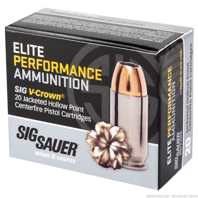 Sig Sauer Elite 40s&W  V Crown Ammunition .40sw 165 Gr.JHP Hollow .40 cal-img-1