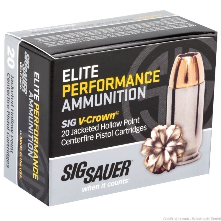 Sig Sauer Elite 40s&W  V Crown Ammunition .40sw 165 Gr.JHP Hollow .40 cal-img-2