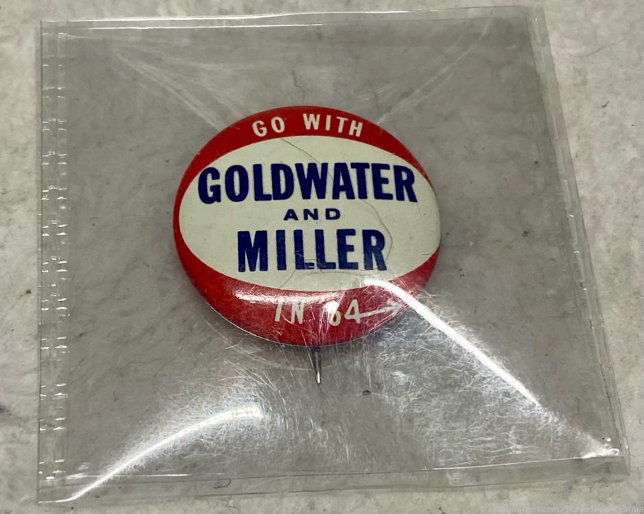 Goldwater / Miller 1964 Campaign Pin White / Red-img-0