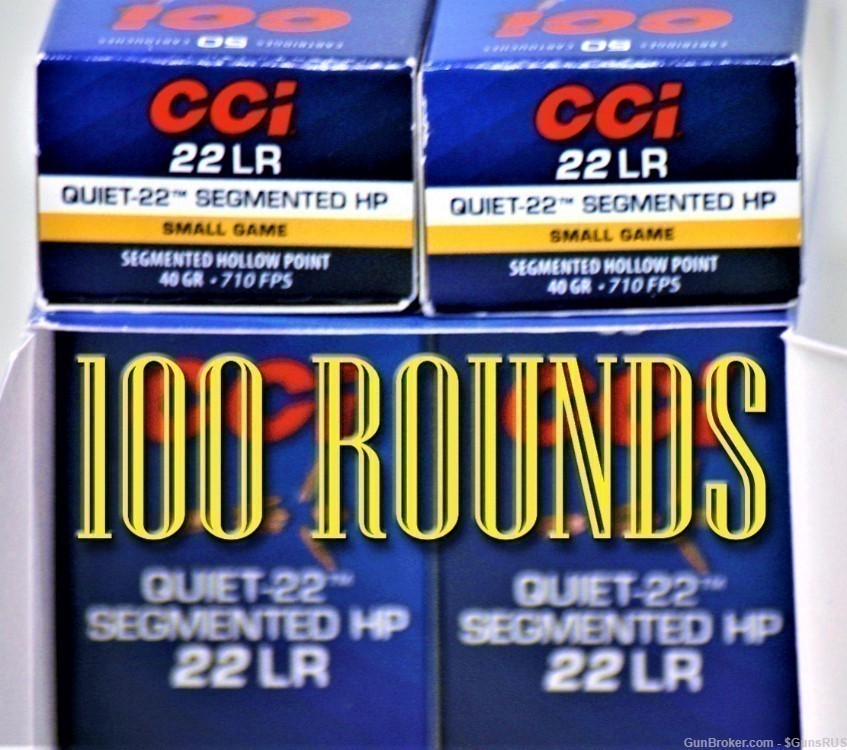 CCI QUIET 22LR SEGMENTED 22 LR HP 40 Grain 2/50 Round Boxes 100 Rounds-img-2