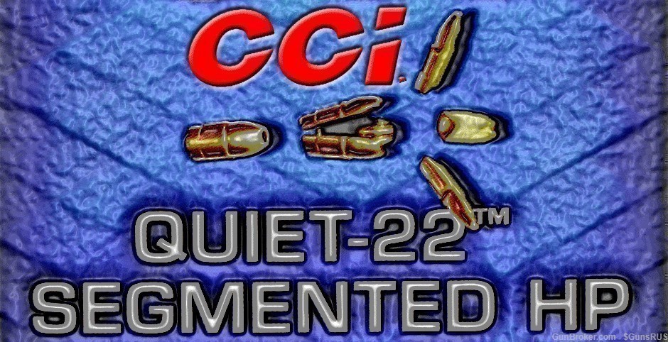 CCI QUIET 22LR SEGMENTED 22 LR HP 40 Grain 2/50 Round Boxes 100 Rounds-img-0