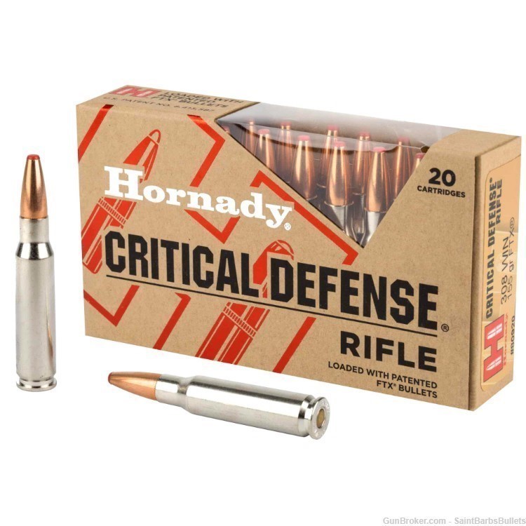 Hornady Critical Defense .308 Winchester 155gr FTX - 20 Rounds-img-0