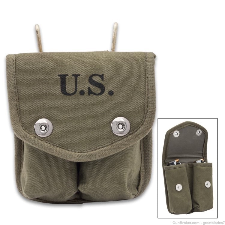 US 1911 Colt Pistol Canvas Double Magazine Pouch FREE SHIPPING!!!-img-0