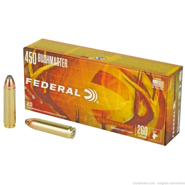 Federal Fusion .450 Bushmaster 260 Grain Soft Point – 20 Rounds-img-0