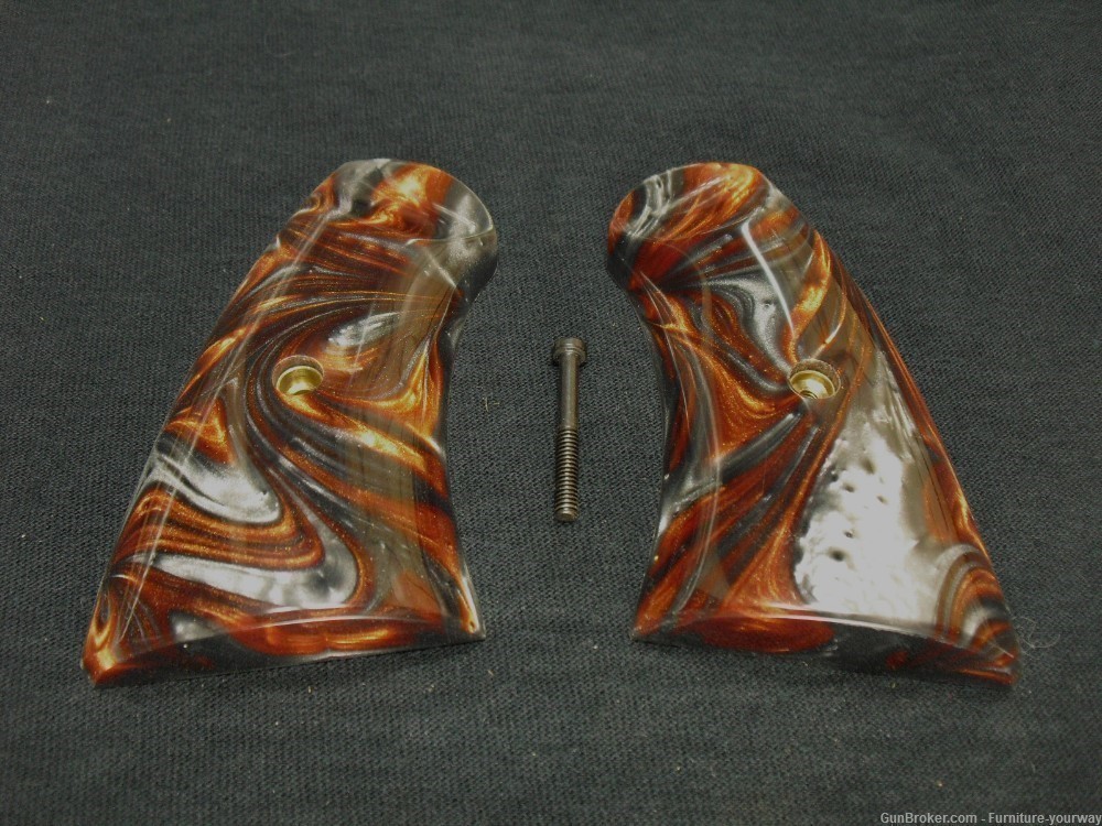 Copper & Silver Pearl Uberti Schofield Grips-img-1