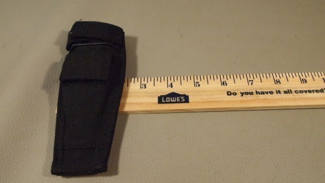 BLACK CLOTH FOLDING KNIFE SHEATH W/ FRONT POCKET-img-3