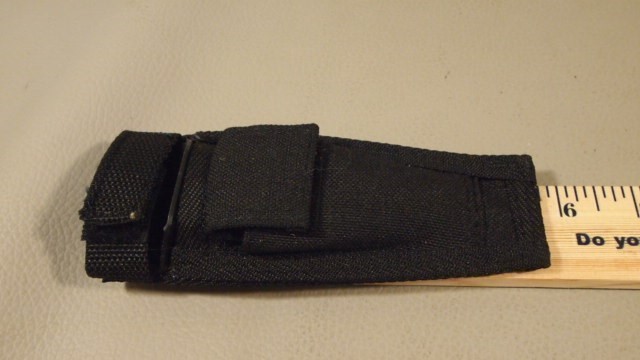 BLACK CLOTH FOLDING KNIFE SHEATH W/ FRONT POCKET-img-2