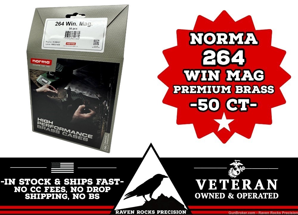 Norma 264 Win Mag Brass, 264 Winchester Magnum-img-0