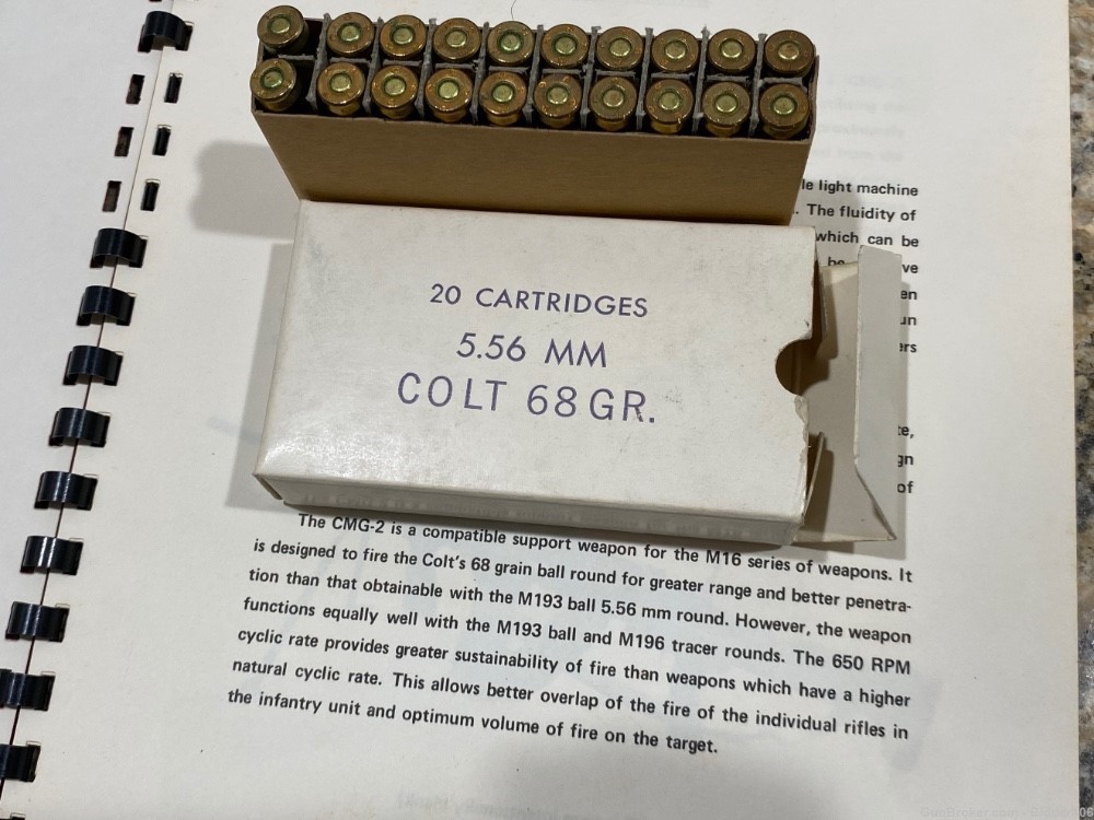 Colt CMG original magazine schematics, ammo, manual, brochure prototype-img-3