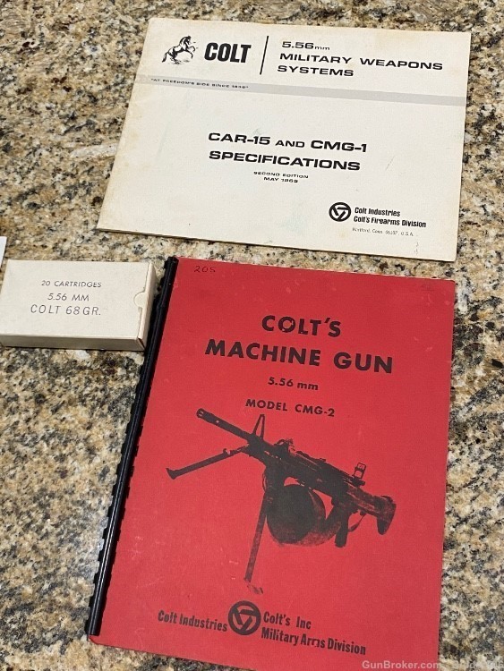 Colt CMG original magazine schematics, ammo, manual, brochure prototype-img-2
