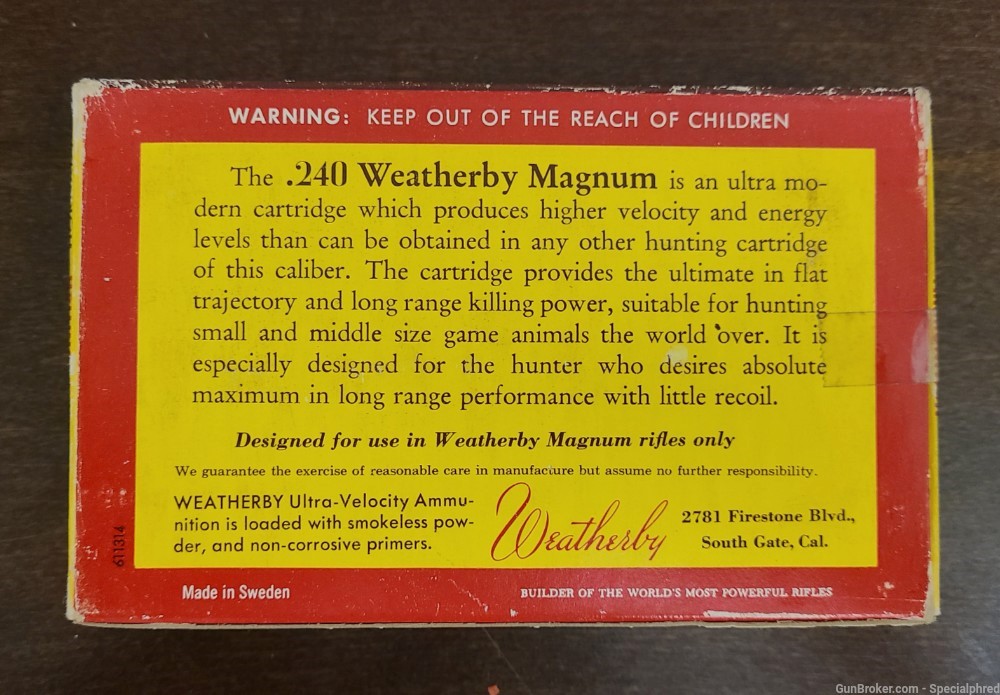 .240 Weatherby Magnum Ultra-High Velocity 100gr Hornady Soft Point-img-2