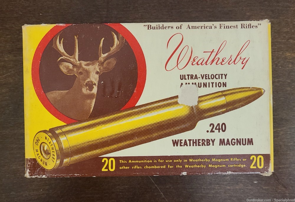 .240 Weatherby Magnum Ultra-High Velocity 100gr Hornady Soft Point-img-0