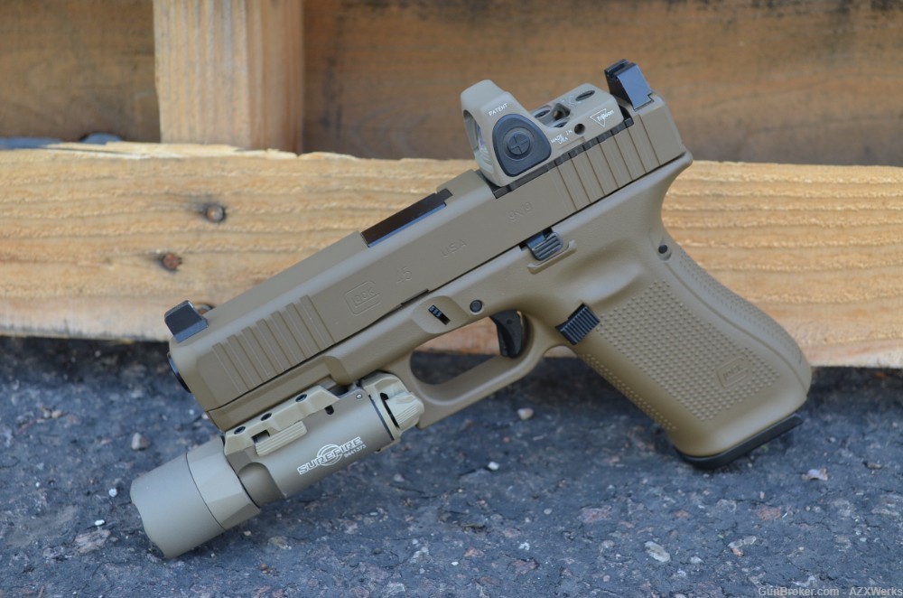 Glock 45 G5 MOS Gen 5 X-Werks FDE Trijicon RMR Type 2 Adj Supp NS SF X300U-img-2