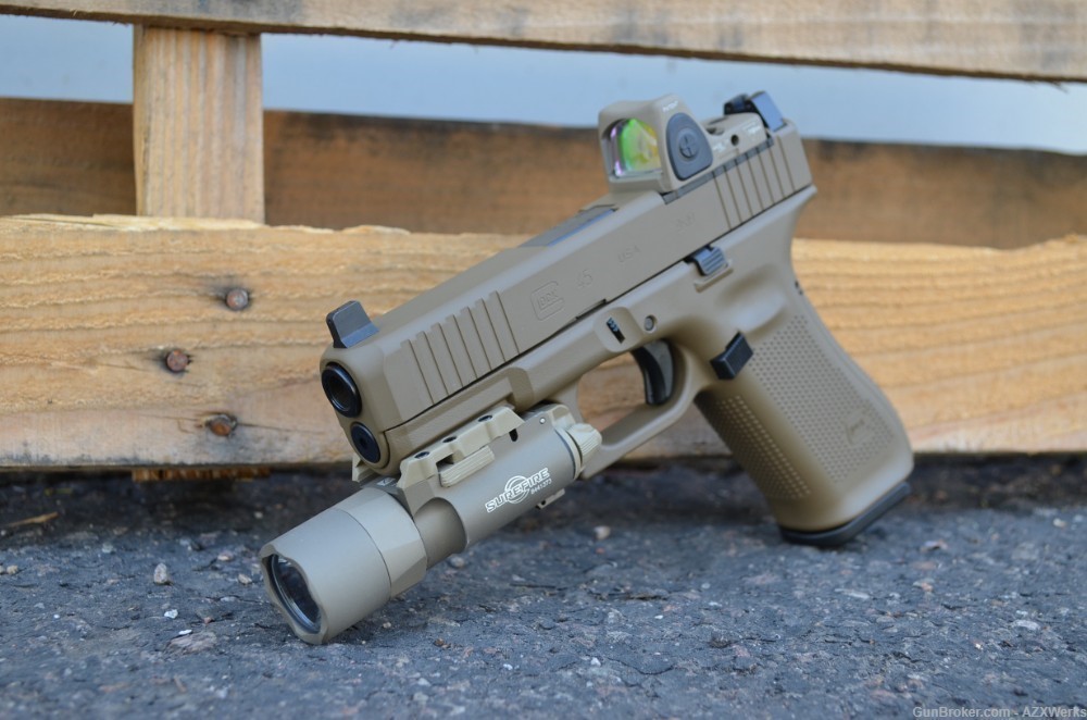 Glock 45 G5 MOS Gen 5 X-Werks FDE Trijicon RMR Type 2 Adj Supp NS SF X300U-img-0