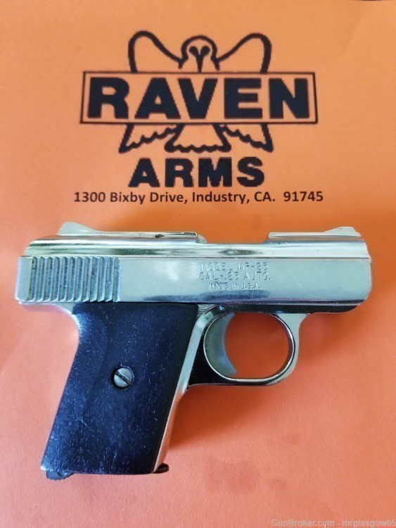 Raven / Phoenix Arms MP25, P25, P-25 Black Faux Wood Grips (Flip Safety)-img-2