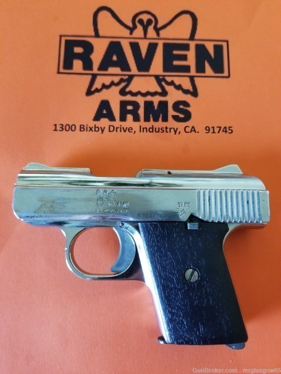 Raven / Phoenix Arms MP25, P25, P-25 Black Faux Wood Grips (Flip Safety)-img-6