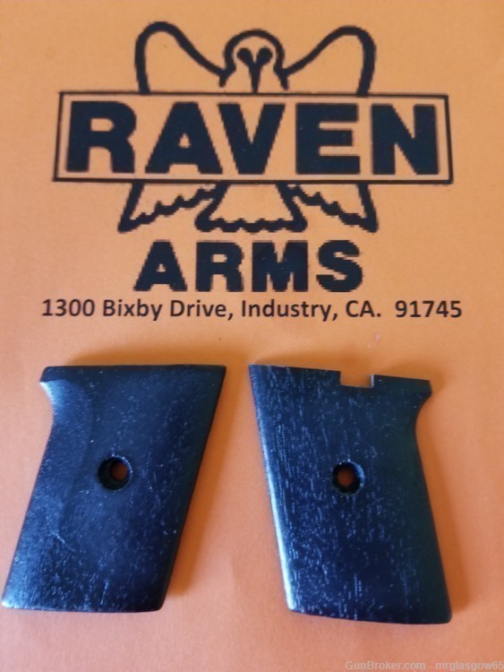 Raven / Phoenix Arms MP25, P25, P-25 Black Faux Wood Grips (Flip Safety)-img-4