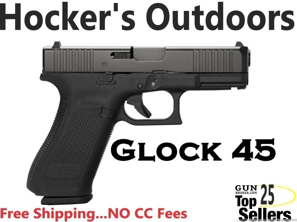 Glock PA455S203 G45 Gen 5 Black 9mm 17+1 Glock 45 -img-0
