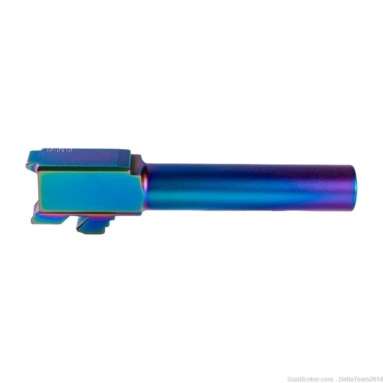 Match Grade - Glock 19 Compatible Flush Cut Crown Barrel - Rainbow PVD-img-0
