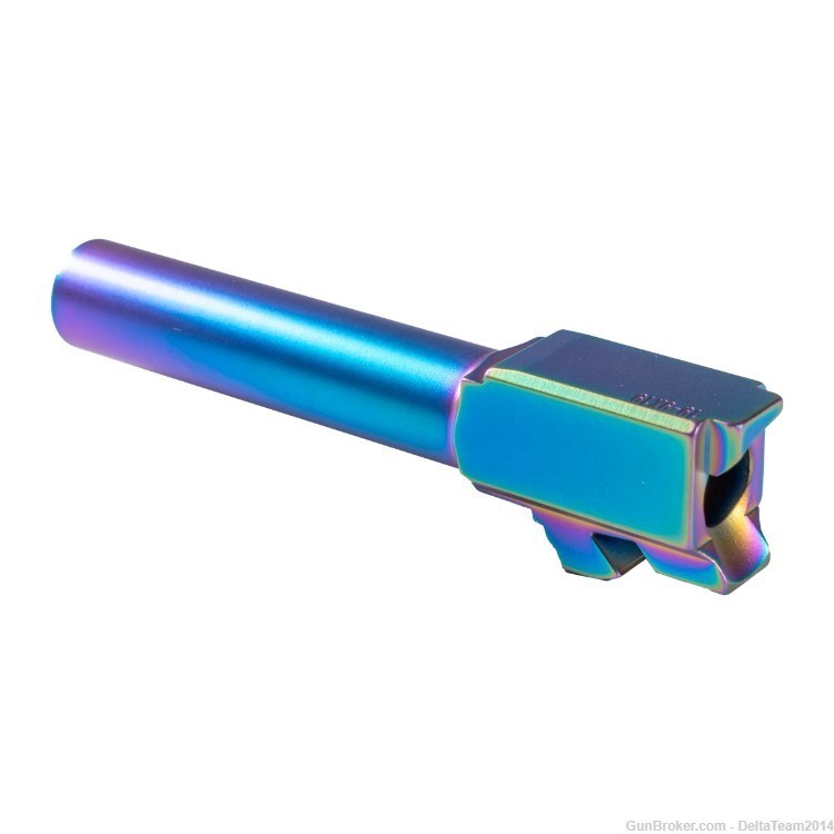 Match Grade - Glock 19 Compatible Flush Cut Crown Barrel - Rainbow PVD-img-2