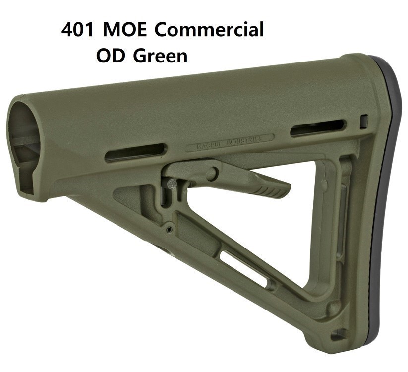 Magpul 401 MOE AR15 Commercial buffer tube Rear Stock -ODG Olive Drab Green-img-1