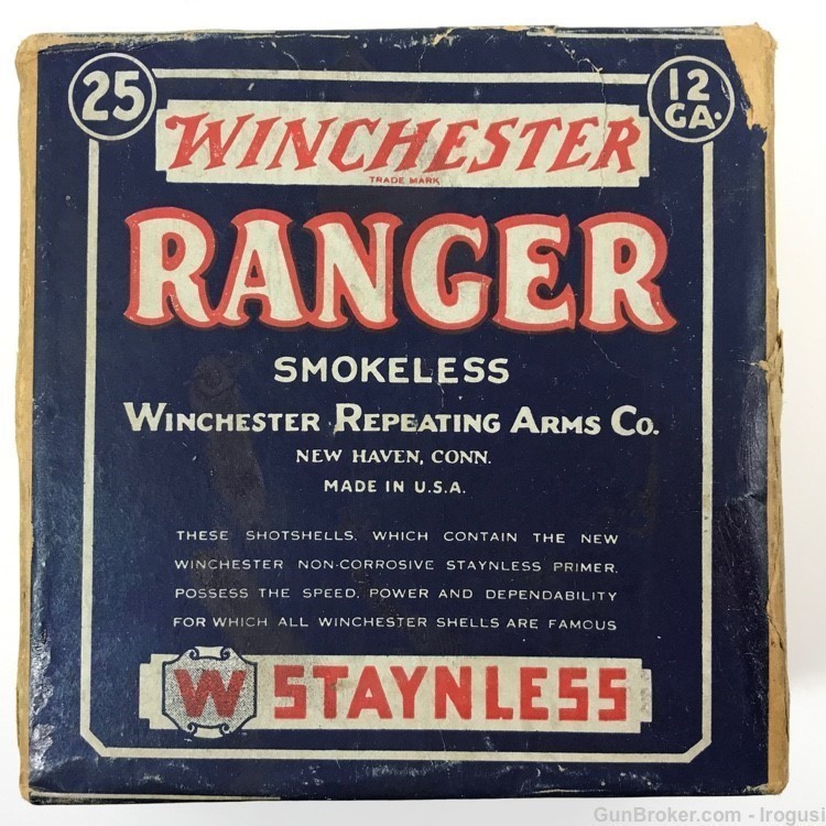 Winchester Ranger 12 Ga 1-1/8 oz 5 Shot Vintage 2 Pc Box 18 Rounds 1128-PX-img-0