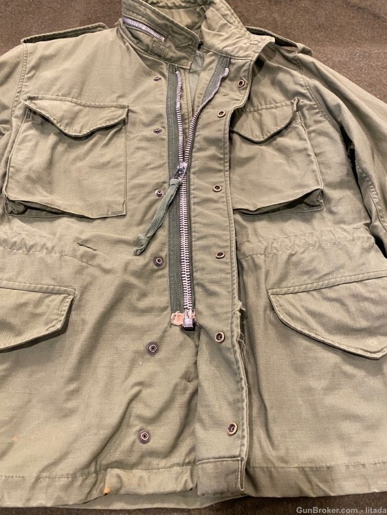 Vintage Vietnam Era M65 Military Jacket, Men’s Medium Short, Olive Drab GRN-img-1
