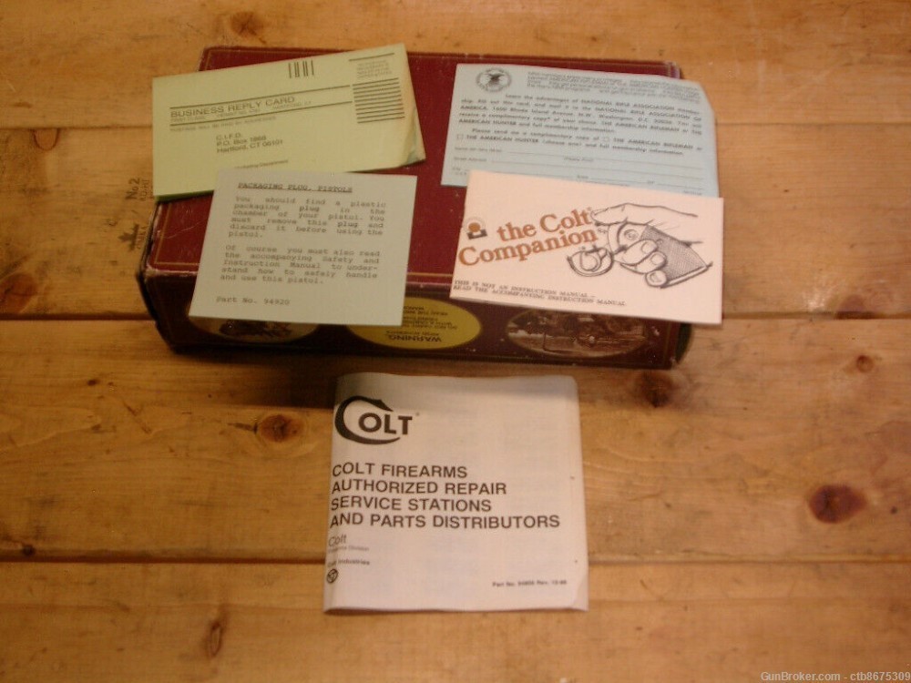 Colt National Match Gold Cup Box Only with Paperwork No Styrofoam For 5" Ba-img-6
