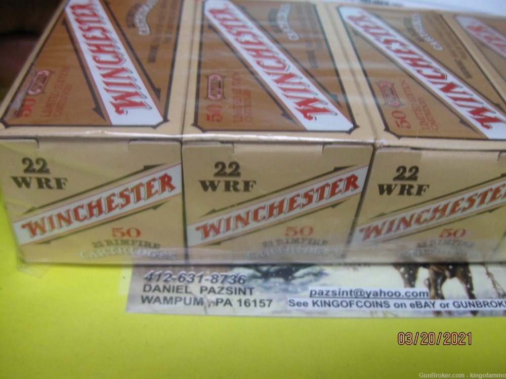 New 22 WRF Ammo SCARCE LIMITED EDITION Winchester Brick 250 Rnds 1994 Issue-img-2