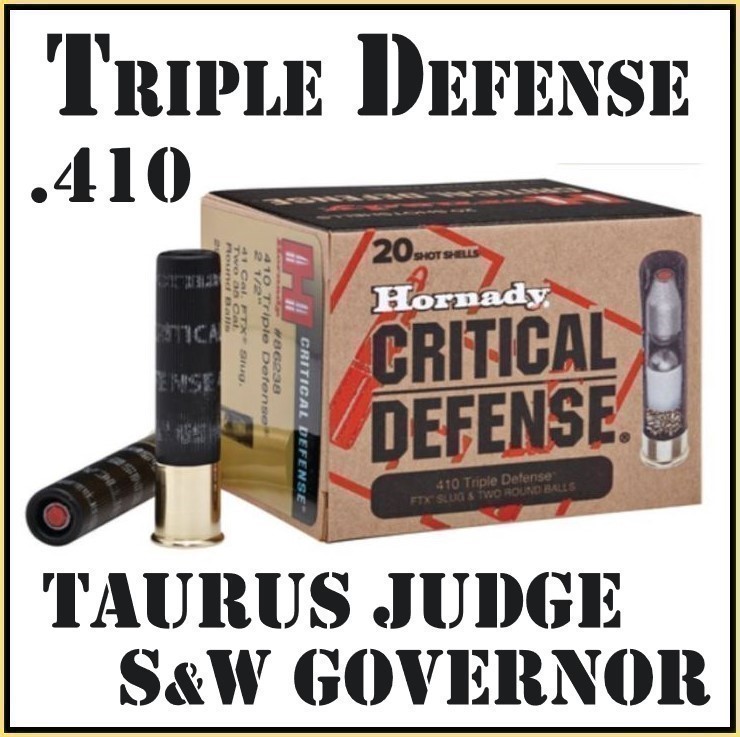 20rds Hornady Critical Defense Triple 410 slug + ball Judge Governor-img-0