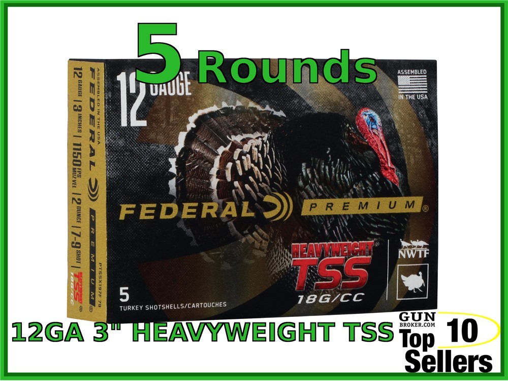 Federal Heavyweight TSS 12 Gauge #7-9 Shot 3" shotgun shells PTSSX197F 79-img-0