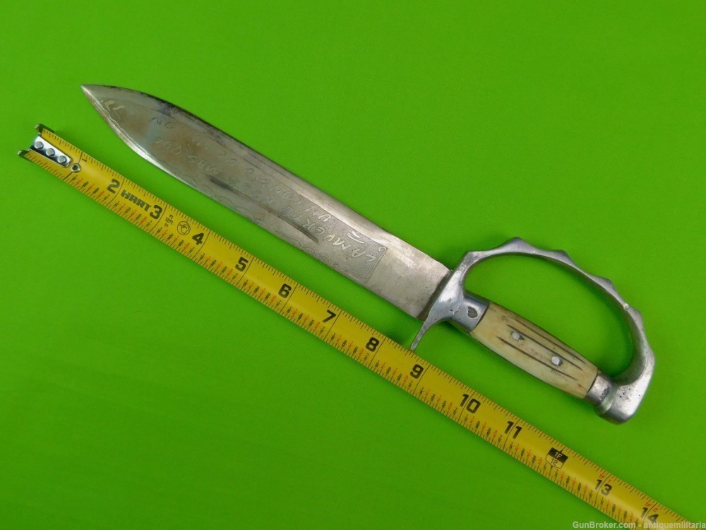 Auc $120 Mexican Mexico Engraved Spear Point Knuckle Fighting Knife-img-17